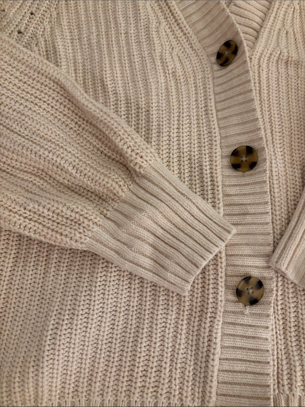 GAP Cream Ribbed Button-Front Cardigan - Picture 4 of 9